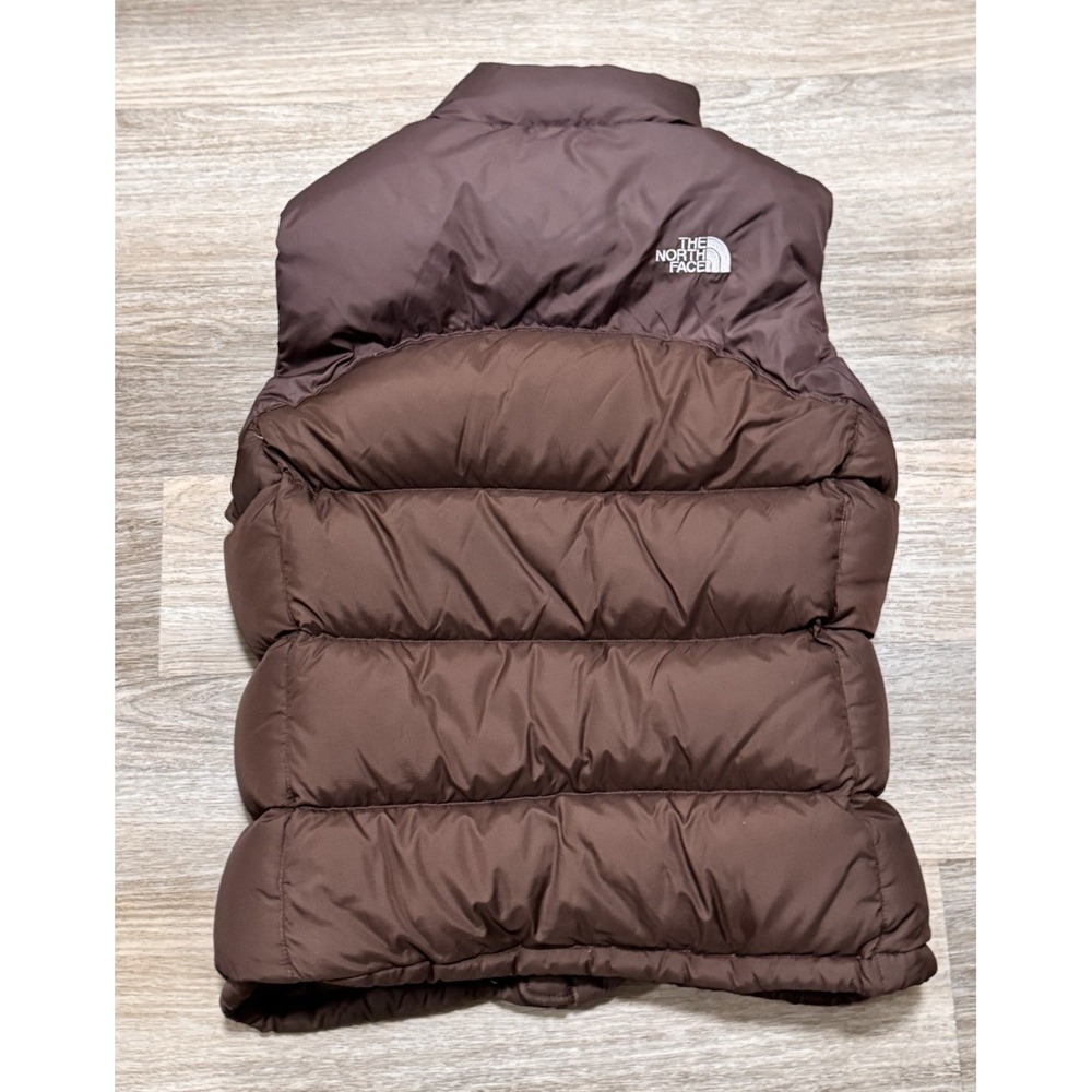 North Face Womens Medium Brown Nuptse Puffer Vest 700 Down Retro 96 Vintage Coat - Picture 3 of 7